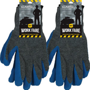 Work Fare Latex Dipped Gloves - Blue